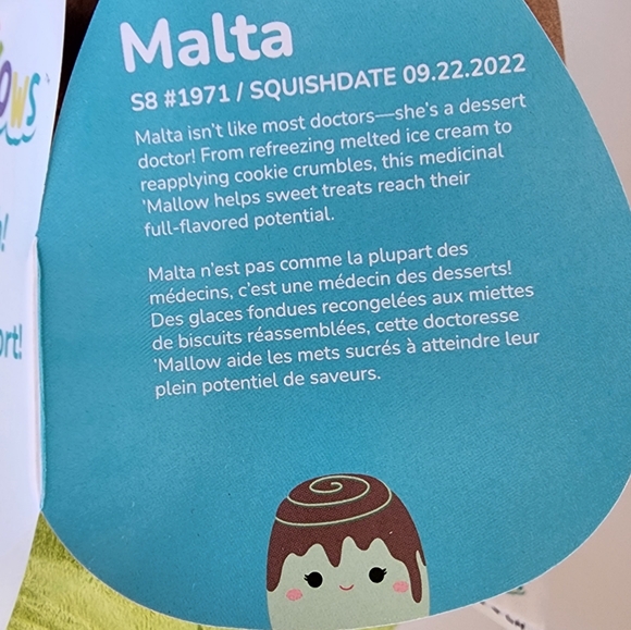 MALTA 🟢 FTM Matcha Cinnamon Roll Original Squishmallow by Kelly Toy ☆ NWT ☆ - Picture 4 of 8